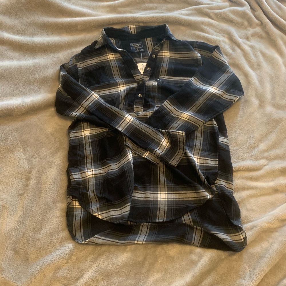 black & white flannel material shirt